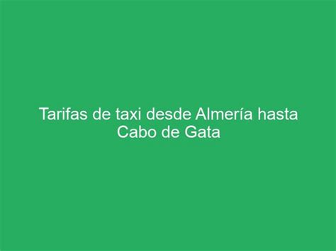 Tarifas :: Taxi Almería